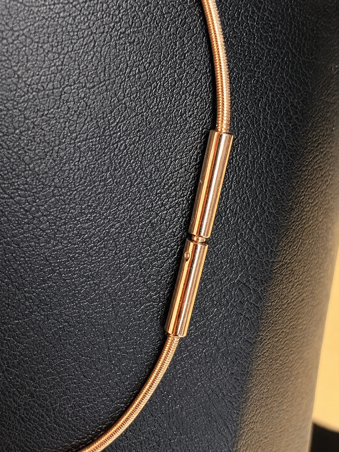 Authentic Hermès Pop H Pendant Necklace – Rose Gold & Blue Lacquer