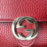 Gucci Red Leather Interlocking GG Crossbody - Clairely Amazing