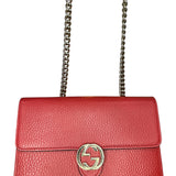 Gucci Red Leather Interlocking GG Crossbody - Clairely Amazing