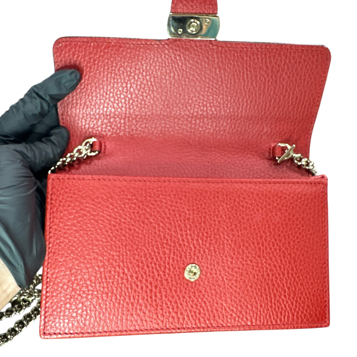 Gucci Red Leather Interlocking GG Crossbody - Clairely Amazing