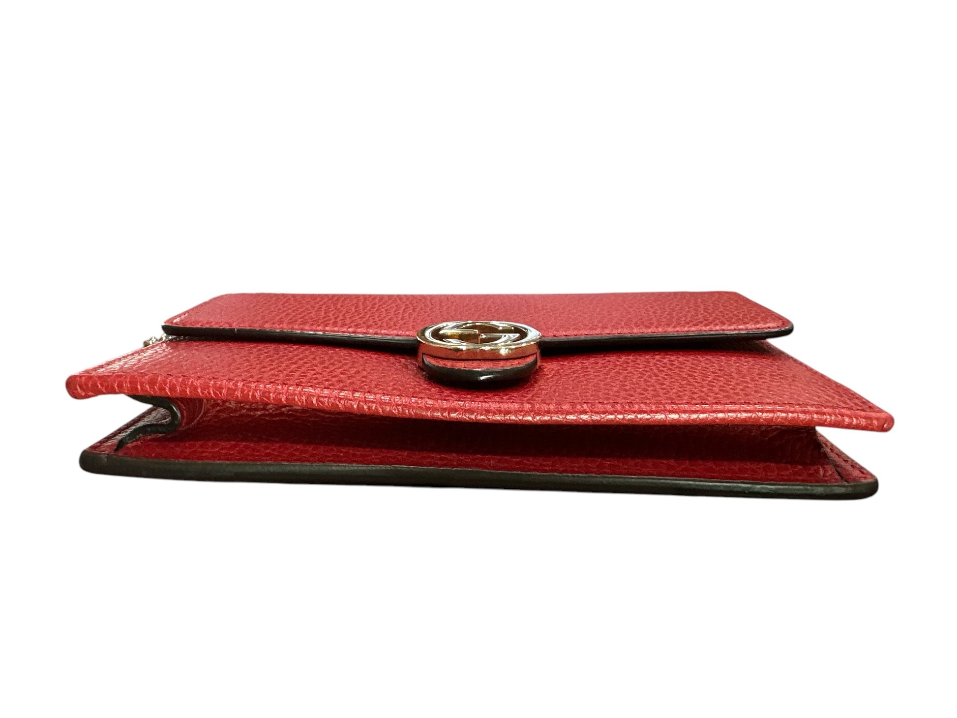 Gucci Red Leather Interlocking GG Crossbody - Clairely Amazing