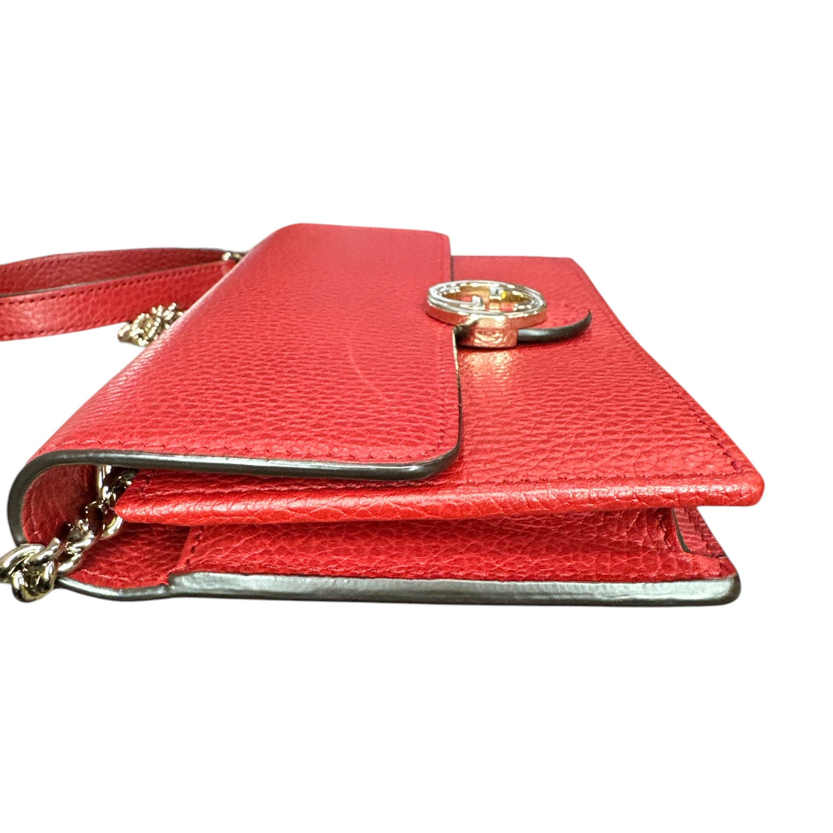 Gucci Red Leather Interlocking GG Crossbody - Clairely Amazing