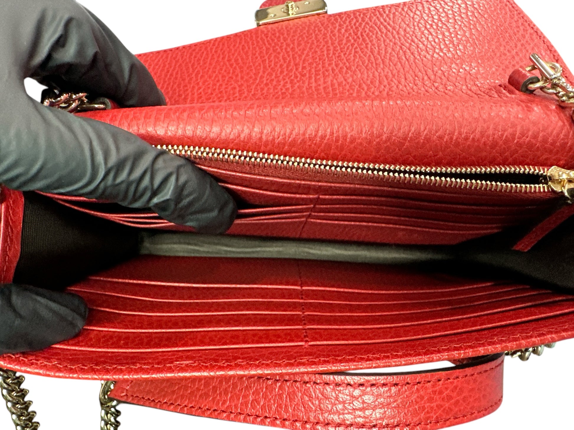 Gucci Red Leather Interlocking GG Crossbody - Clairely Amazing