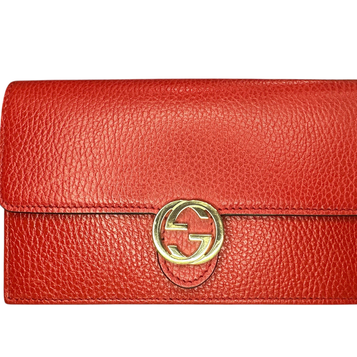 Gucci Red Leather Interlocking GG Crossbody - Clairely Amazing