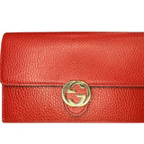 Gucci Red Leather Interlocking GG Crossbody - Clairely Amazing