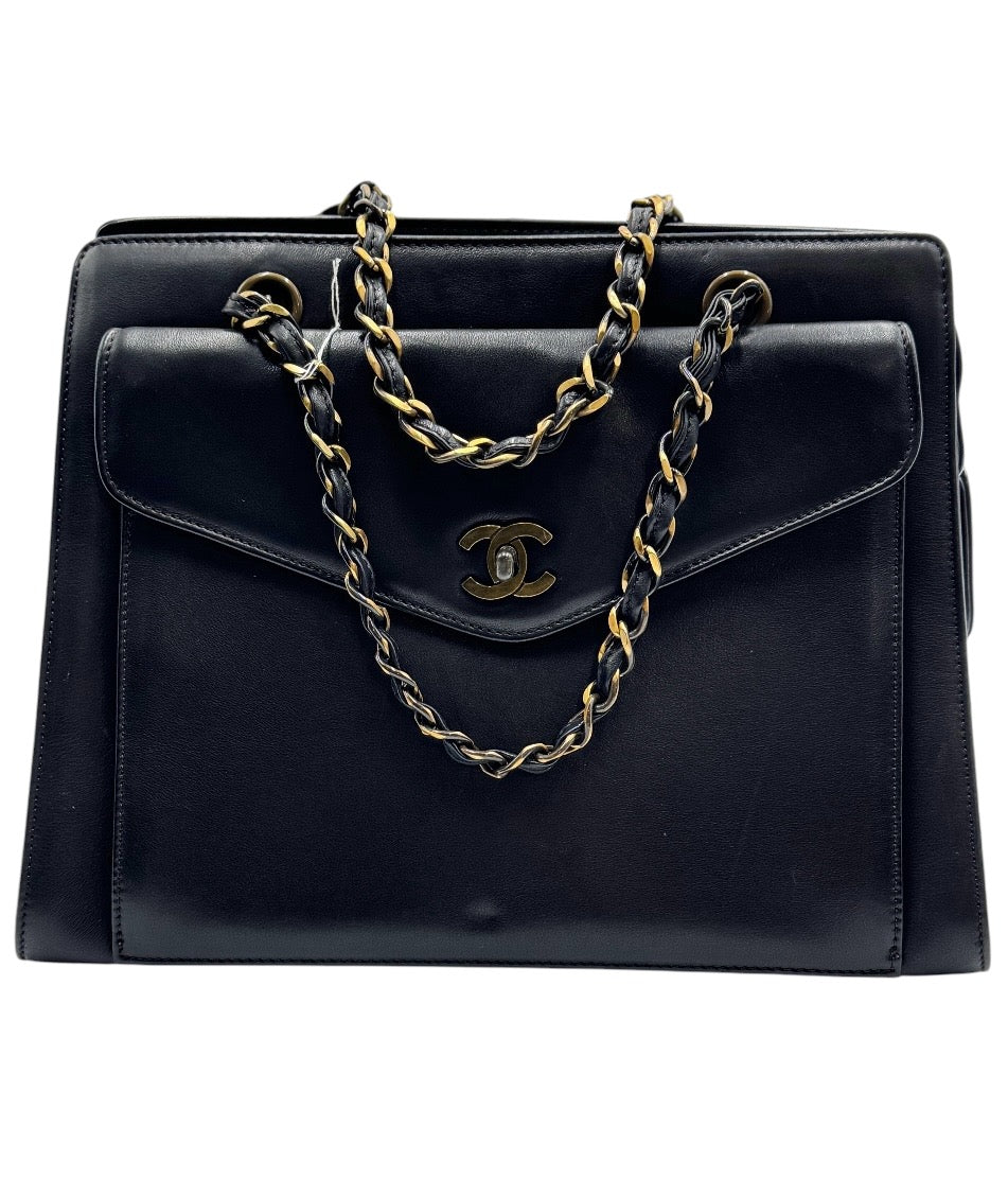 Chanel  Caviar CC Shopper Tote Black - Clairely Amazing