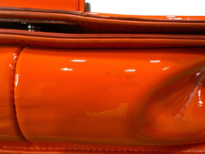 Chanel Patent Calfskin Quilted Medium Plexiglass Boy Flap Orange - Clairely Amazing