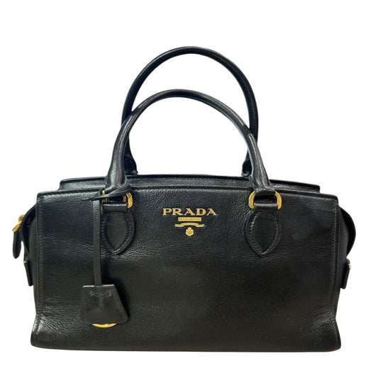Prada Black Saffiano Leather Small Top Handle Crossbody Bag - Clairely Amazing