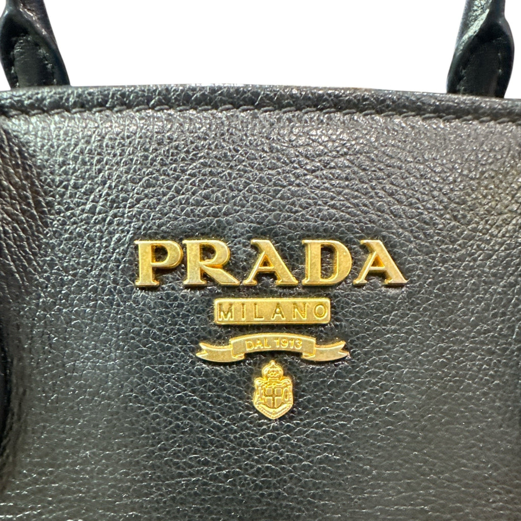 Prada Black Saffiano Leather Small Top Handle Crossbody Bag - Clairely Amazing