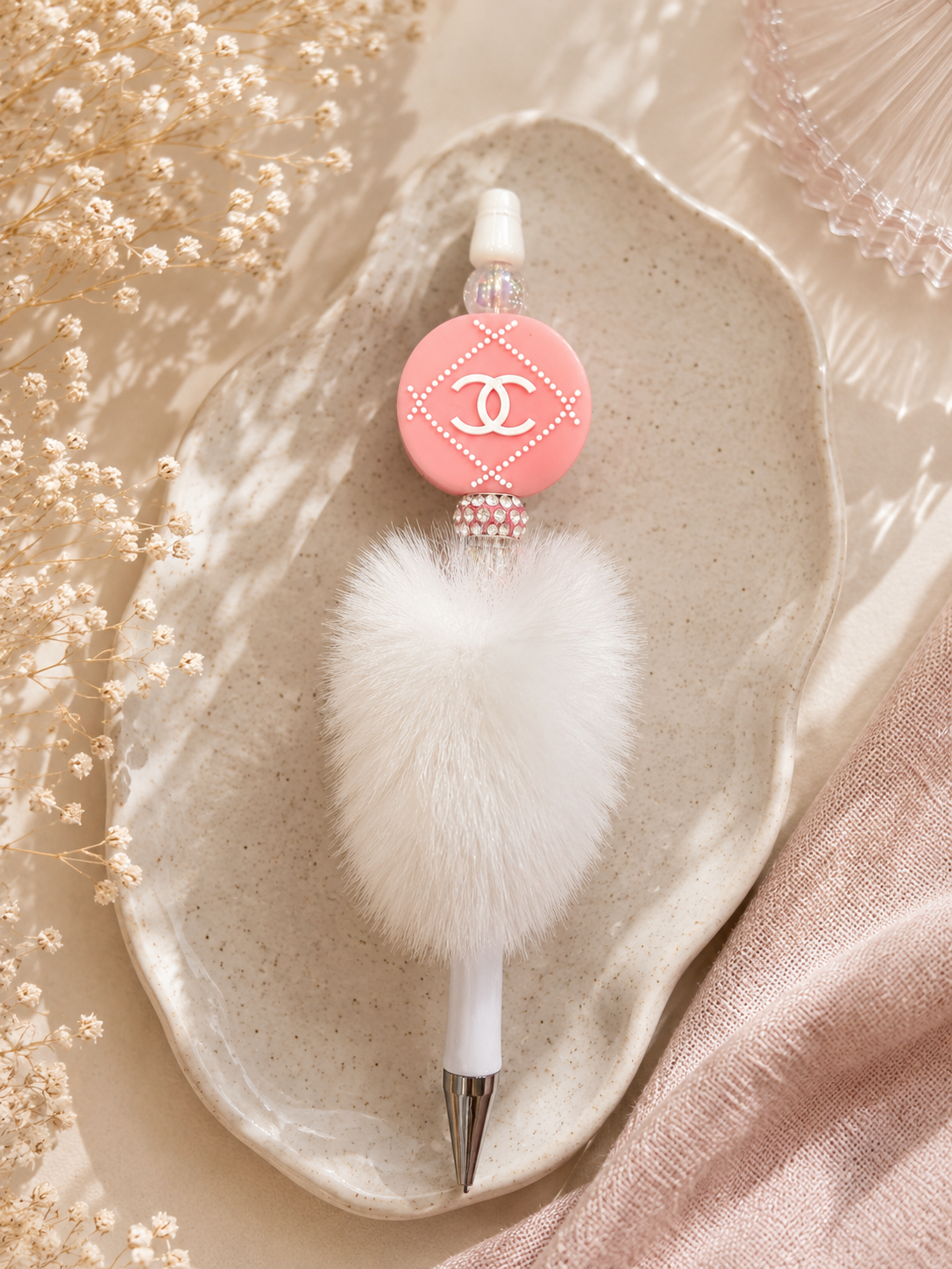 Fashion Designer-Inspired Feather Beaded Pen – Choose Your Style