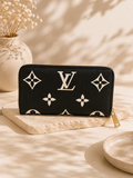 Fashion Monogram Zip Around Wallet – Black