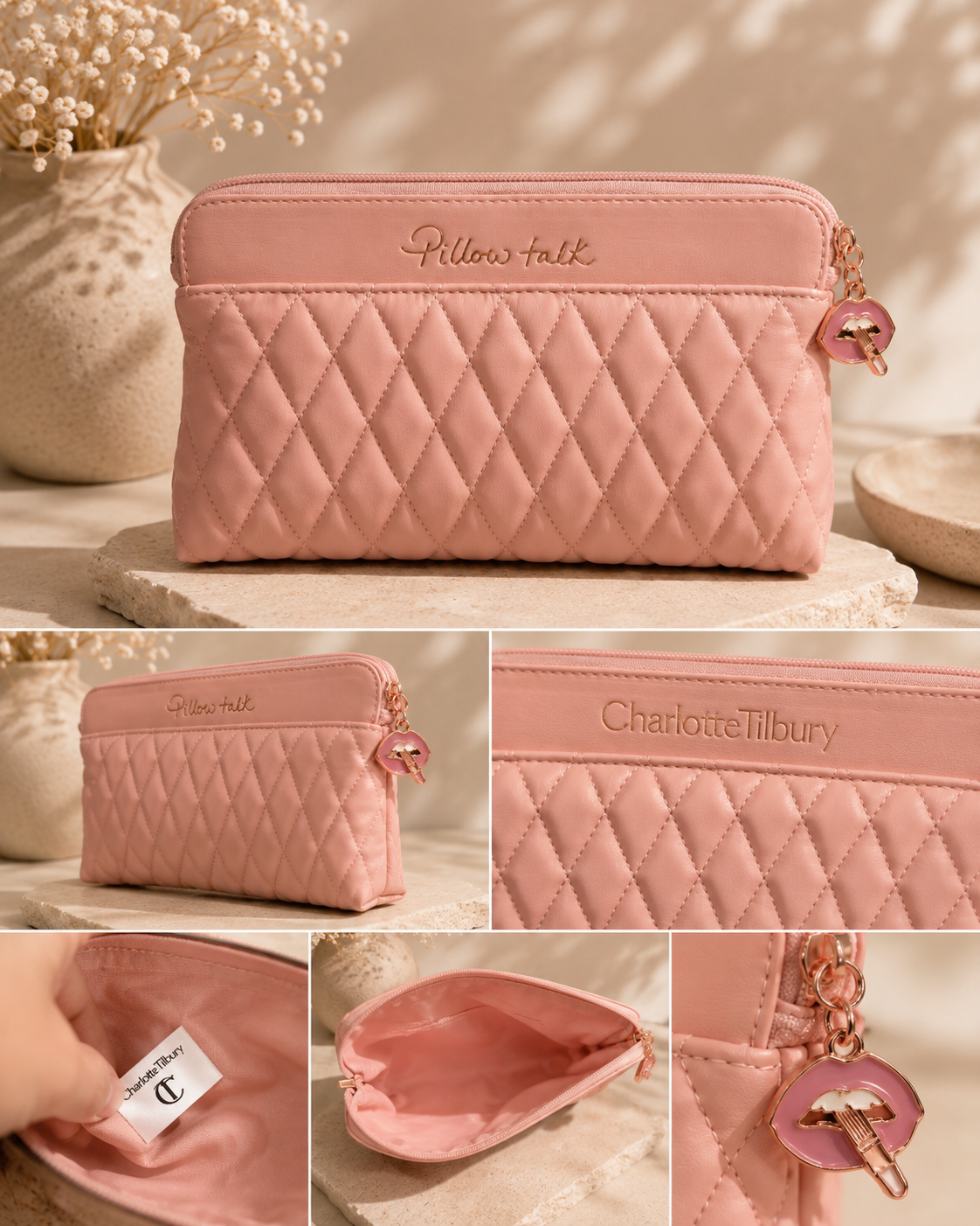 Charlotte Tilbury Quilted Pouch Collection (2 Colors) | VIP GWP Edition Makeup Bag