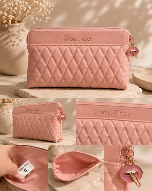 Charlotte Tilbury Quilted Pouch Collection (2 Colors) | VIP GWP Edition Makeup Bag