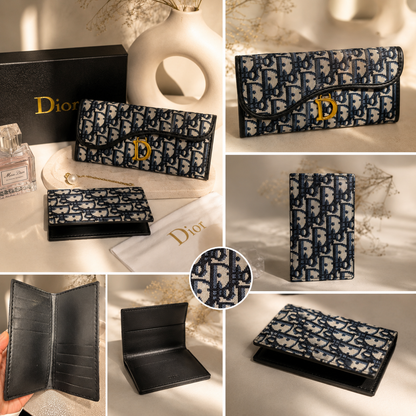Designer-Inspired Monogram Canvas Long Wallet with Gift Box