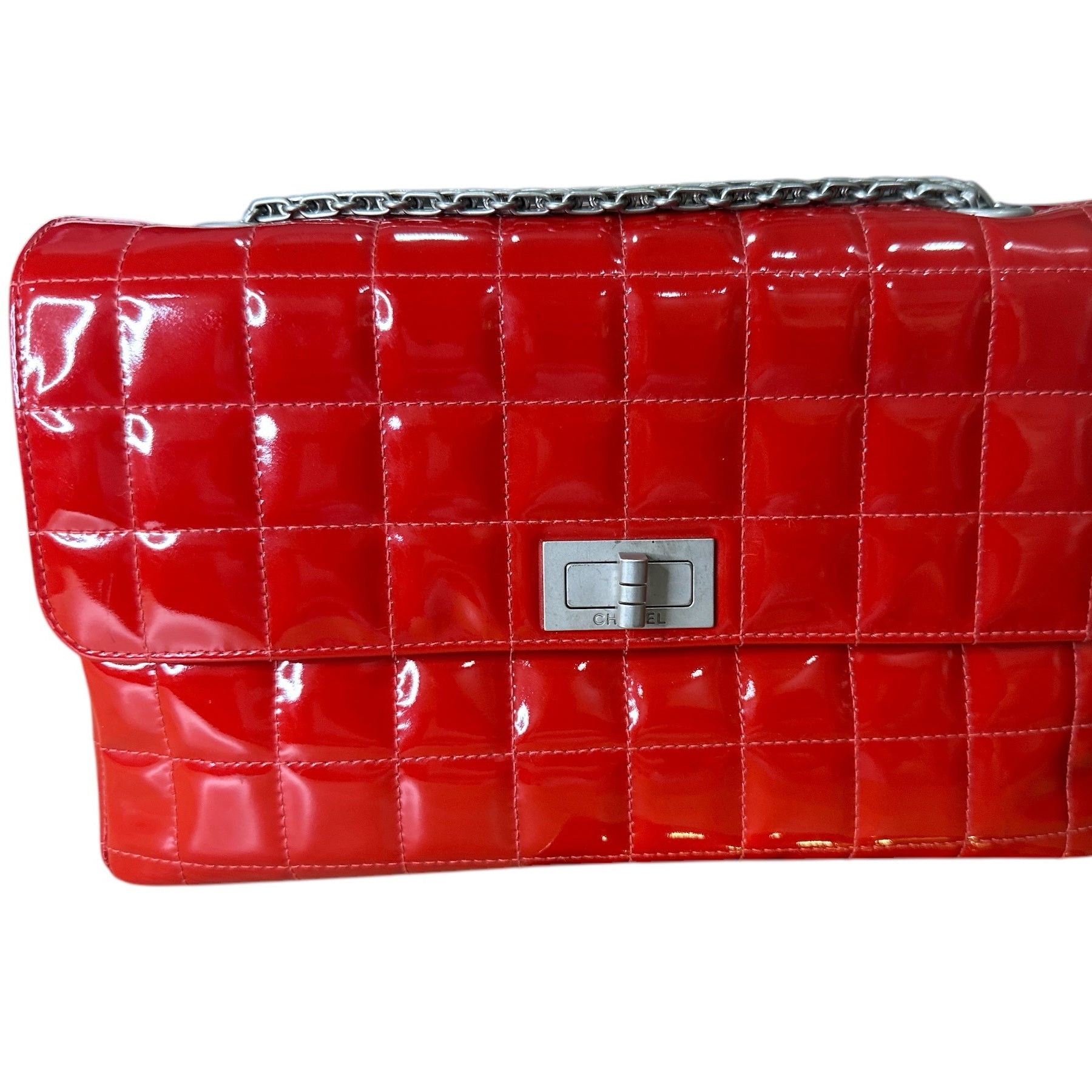 Chanel 2.55 Shoulder Bag in Red Patent Leather - Clairely Amazing