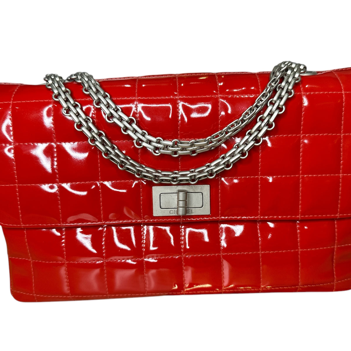 Chanel 2.55 Shoulder Bag in Red Patent Leather - Clairely Amazing