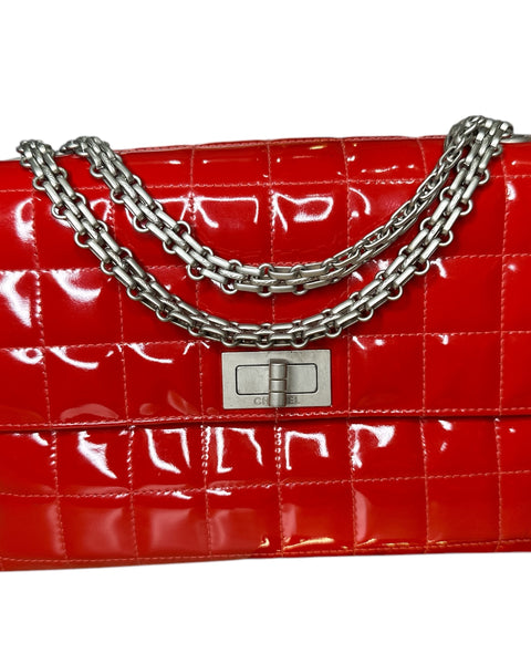 Chanel 2.55 Shoulder Bag in Red Patent Leather - Clairely Amazing