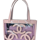 CHANEL 
Vinyl Patent CC Logo Beach Tote Pink - Clairely Amazing