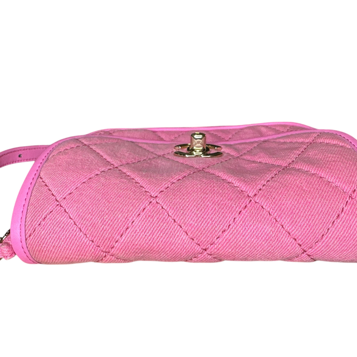 Chanel 21S Neon Pink Denim Small Messenger Bag - Clairely Amazing