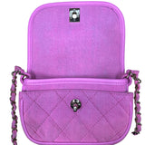 Chanel 21S Neon Pink Denim Small Messenger Bag - Clairely Amazing