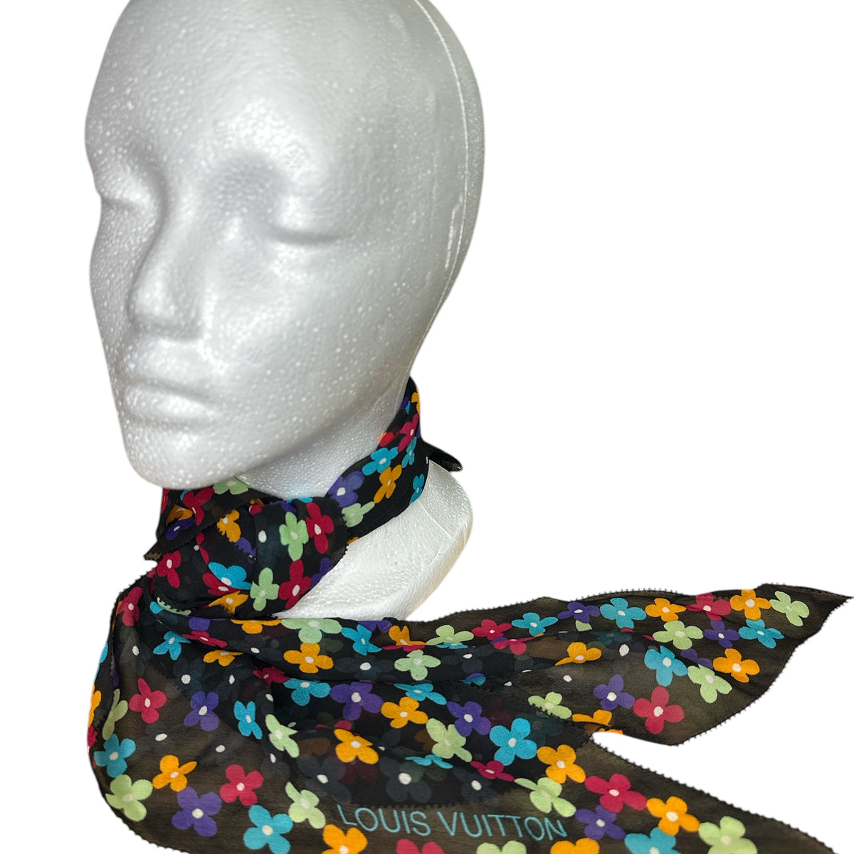 Louis Vuitton Silk Black Multicolor Scarf - Clairely Amazing