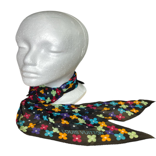 Louis Vuitton Silk Black Multicolor Scarf - Clairely Amazing
