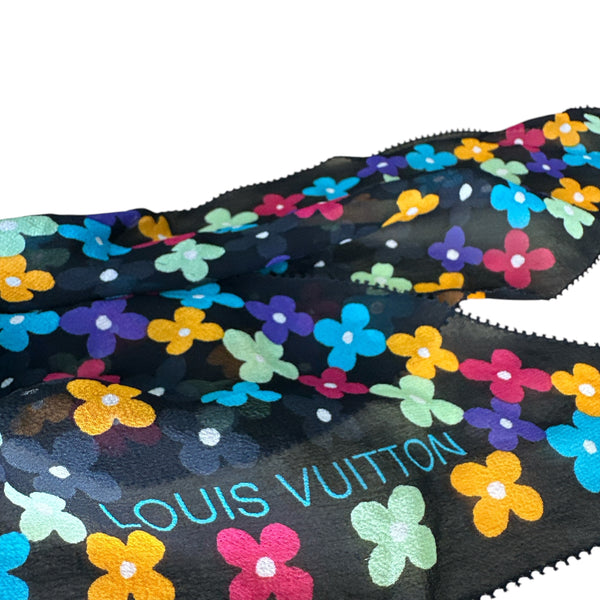 Louis Vuitton Silk Black Multicolor Scarf - Clairely Amazing