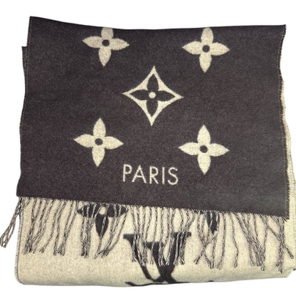 LOUIS VUITTON 
Cashmere Monogram Reykjavik Scarf Brown - Clairely Amazing
