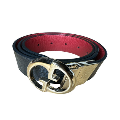 GUCCI Reversible Belt 80/32  Black Red Leather - Clairely Amazing