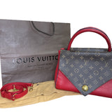 LOUIS VUITTON 
Grained Calfskin Monogram Double V Rubis - Clairely Amazing