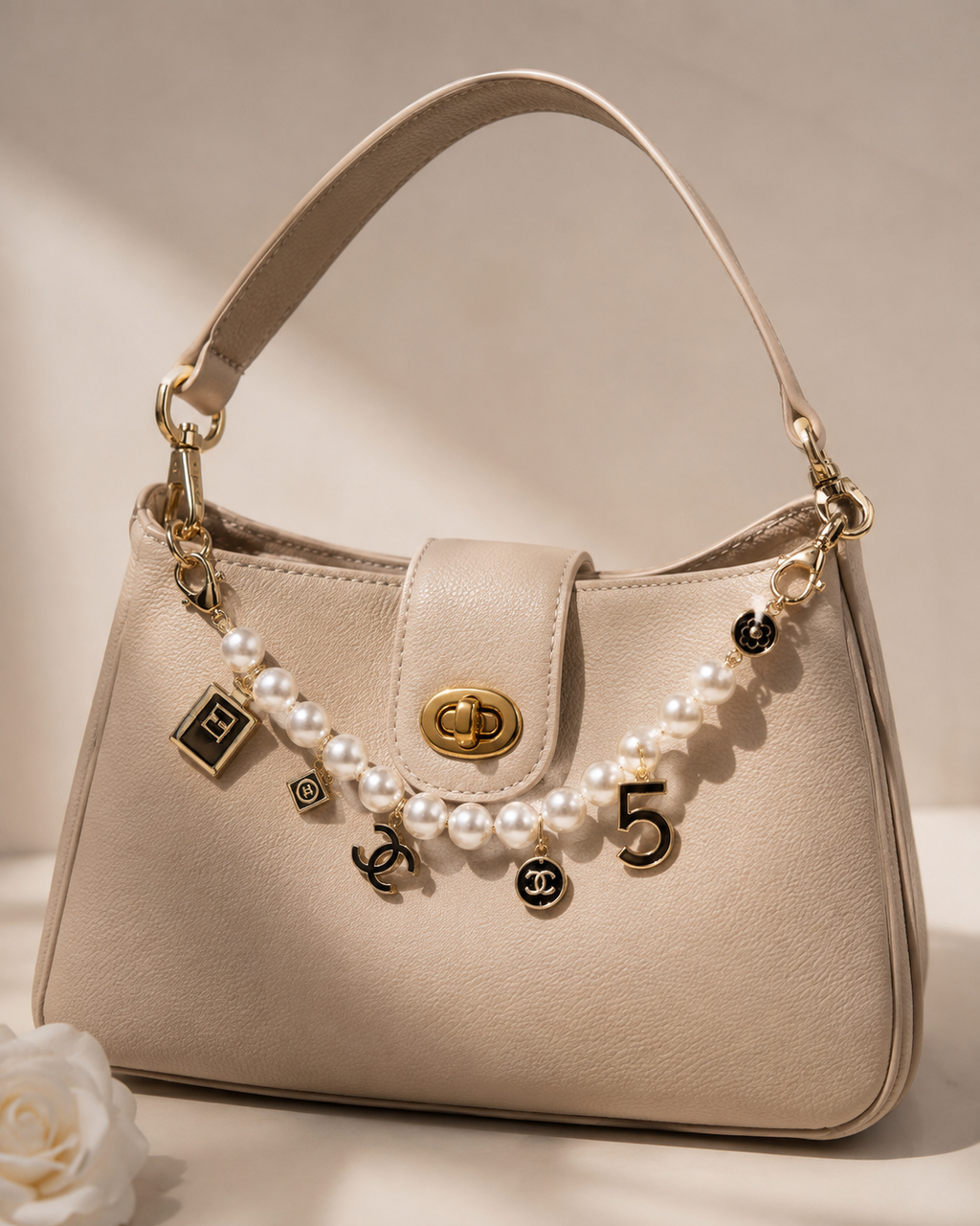Chanel GWP Pearl Bag Charm Bracelet | Gift With Purchase Handbag Accessory