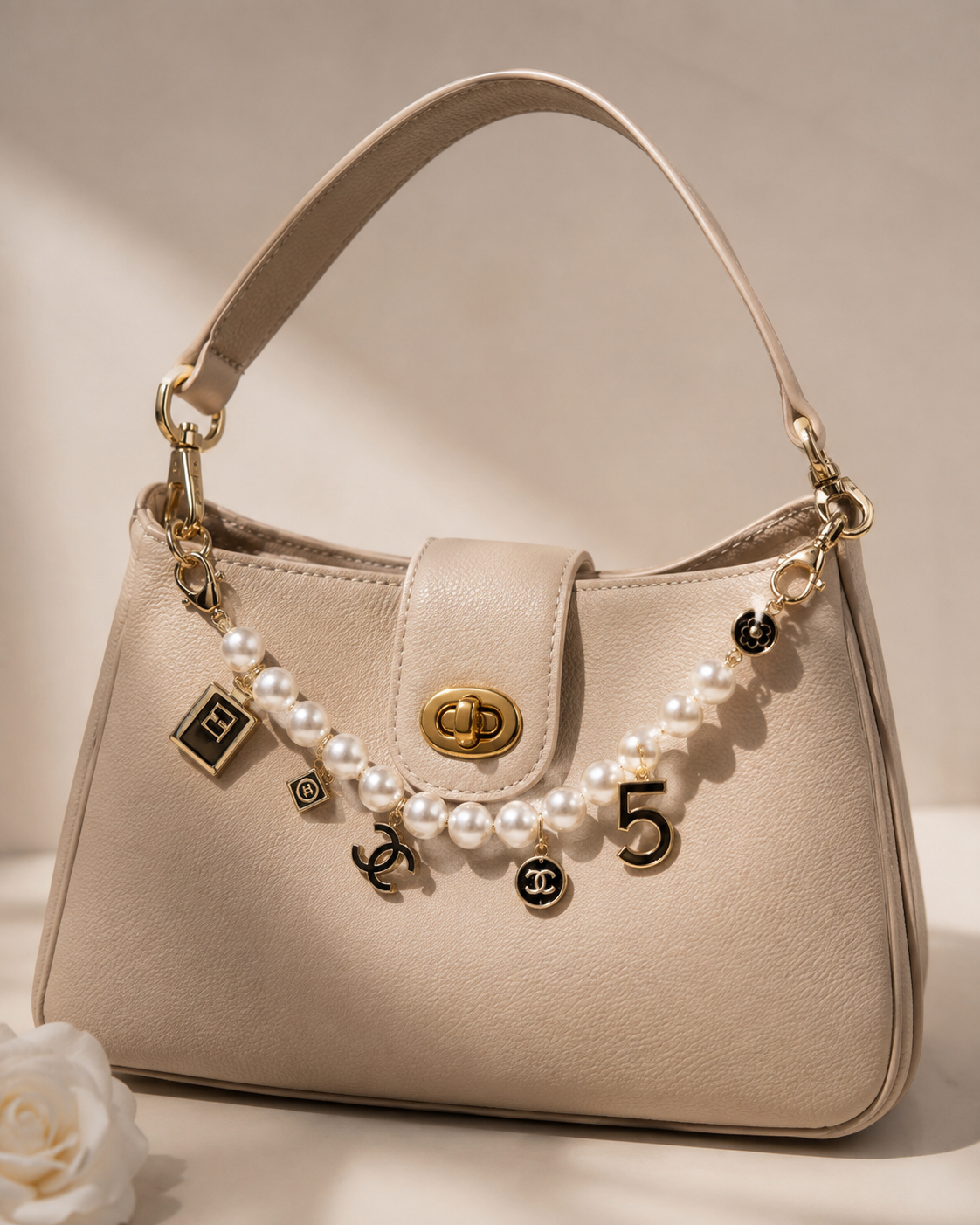Chanel GWP Pearl Bag Charm Bracelet | Gift With Purchase Handbag Accessory