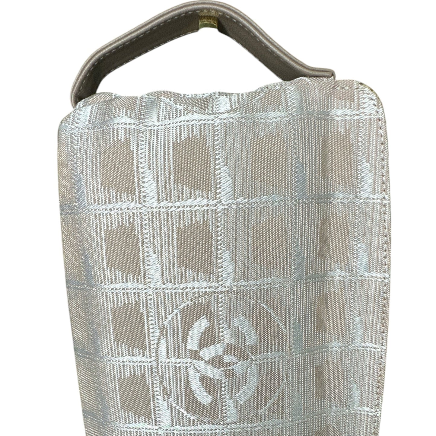 Chanel New Travel Line Nylon Jacquard Pouch Beige - Clairely Amazing
