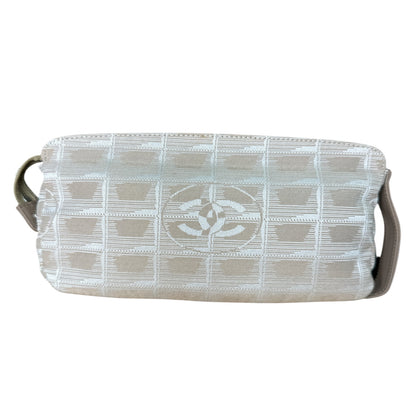 Chanel New Travel Line Nylon Jacquard Pouch Beige - Clairely Amazing