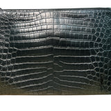 SAINT LAURENT 
Calfskin Crocodile Embossed Zip Mini Tablet Sleeve Black - Clairely Amazing