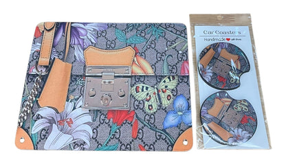 Floral Print Mouse Pad and Coasters Set