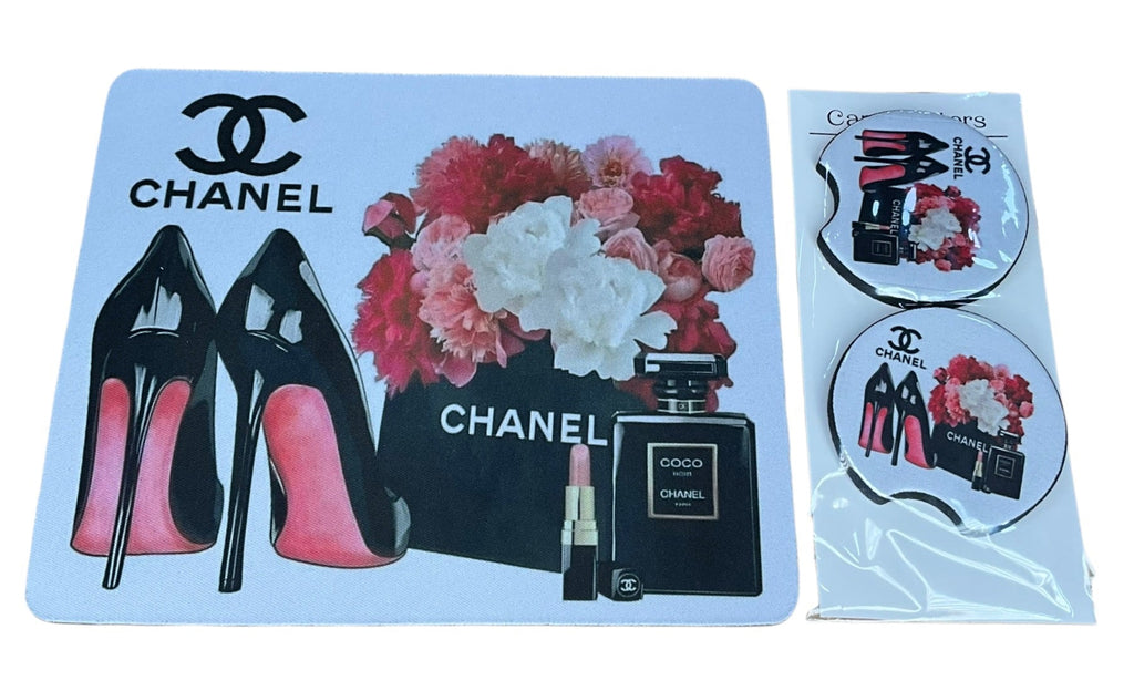Shoes and Perfume Mouse Pad and Coasters