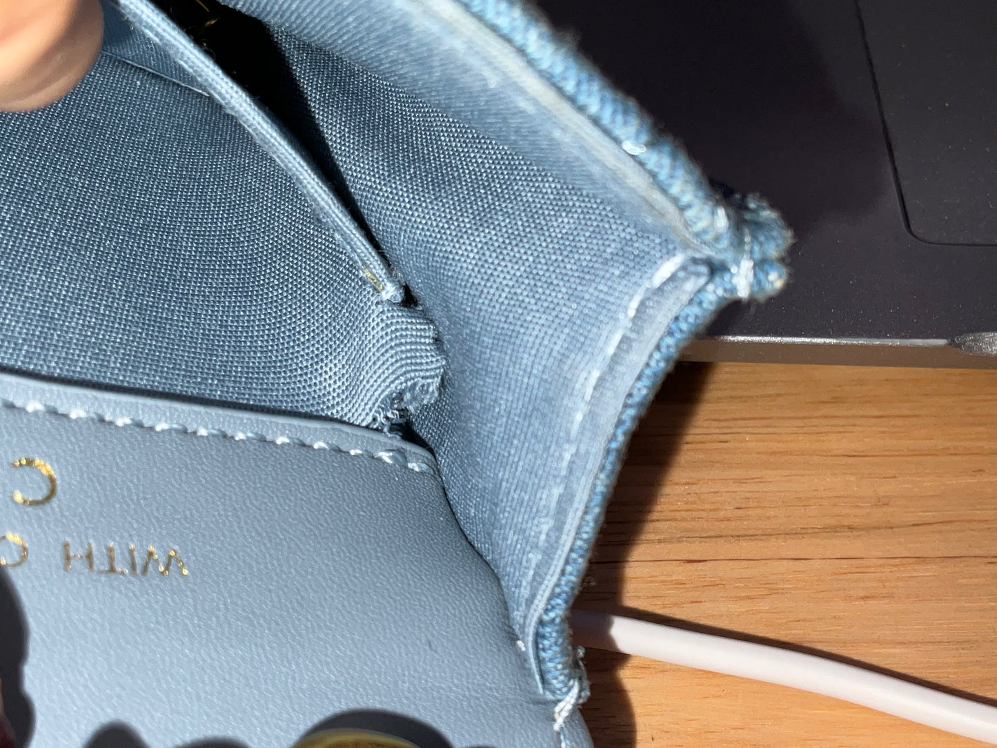 Denim Chain Crossbody Bag (GWP Item) – New with Interior Corner Tear
