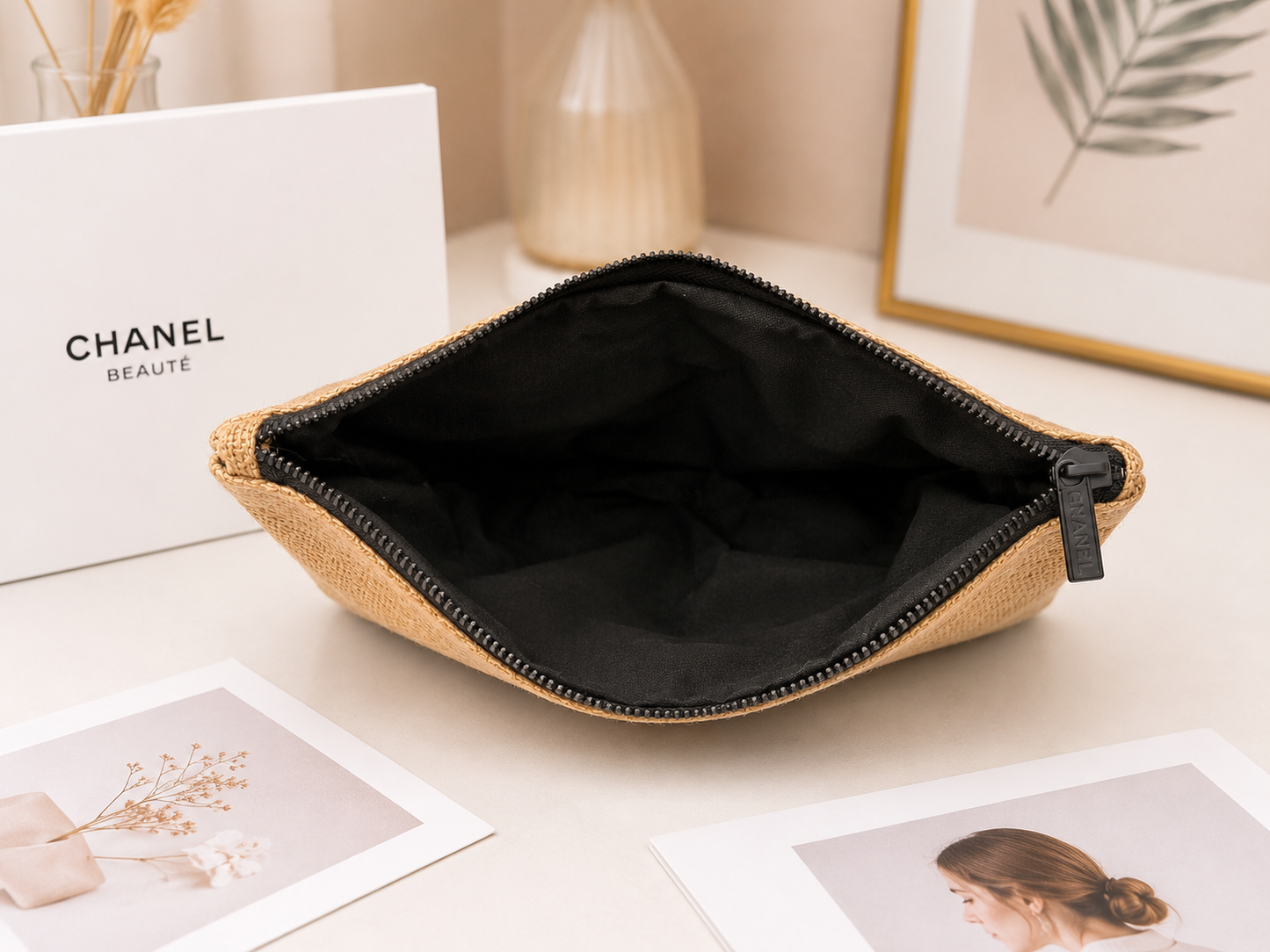 Rare Chanel GWP Linen Cosmetic Pouch – Large Beauty & Travel Organizer