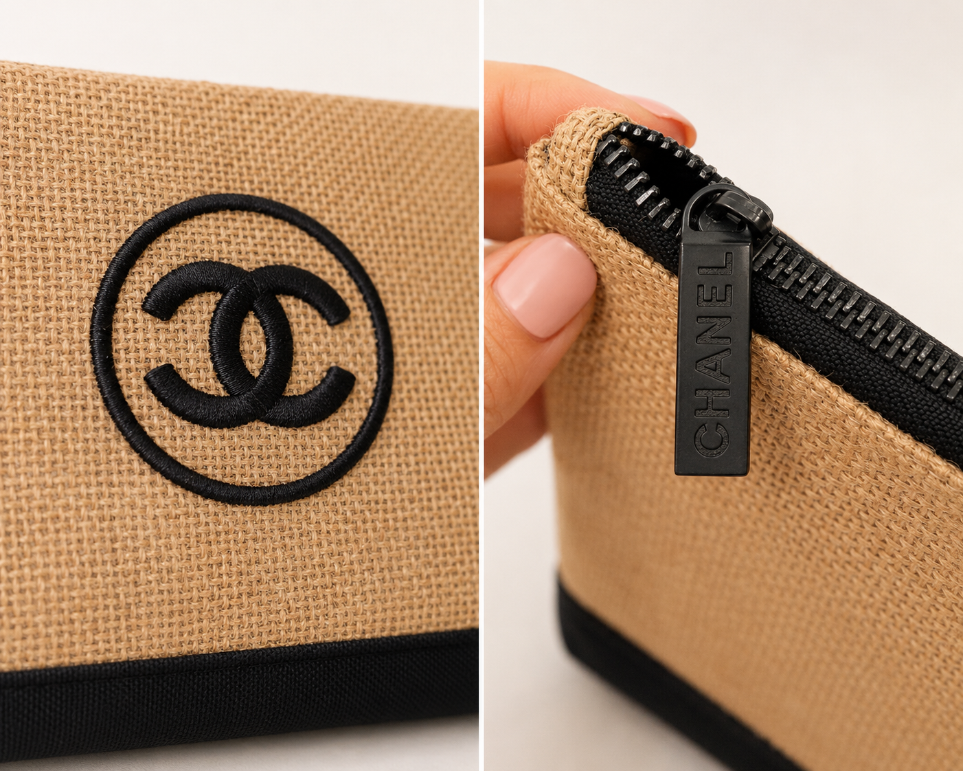 Rare Chanel GWP Linen Cosmetic Pouch – Large Beauty & Travel Organizer