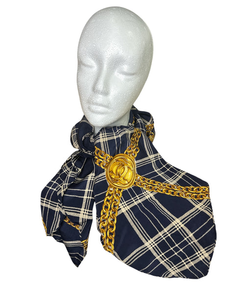 Chanel Navy Blue Scarf - Clairely Amazing