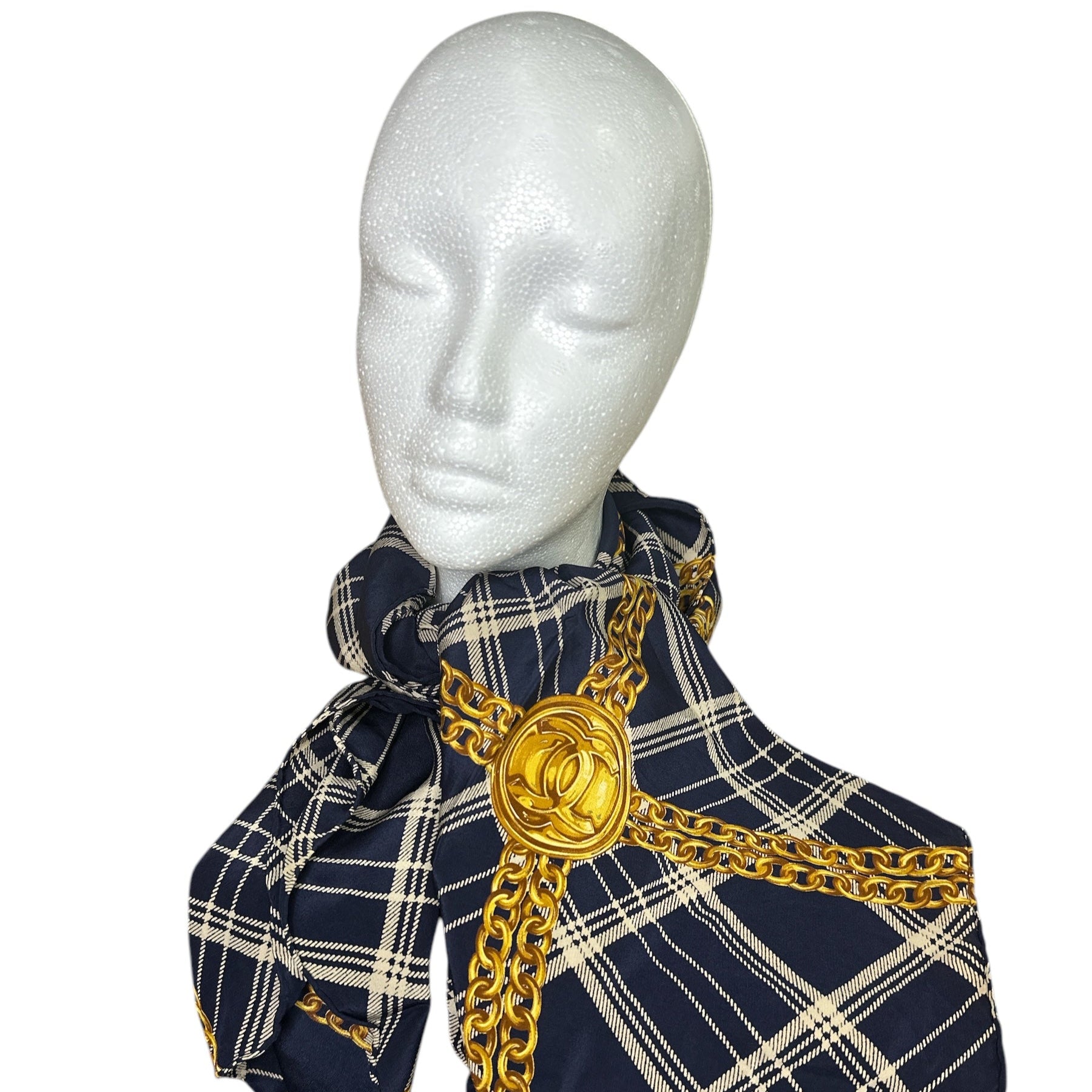 Chanel Navy Blue Scarf - Clairely Amazing