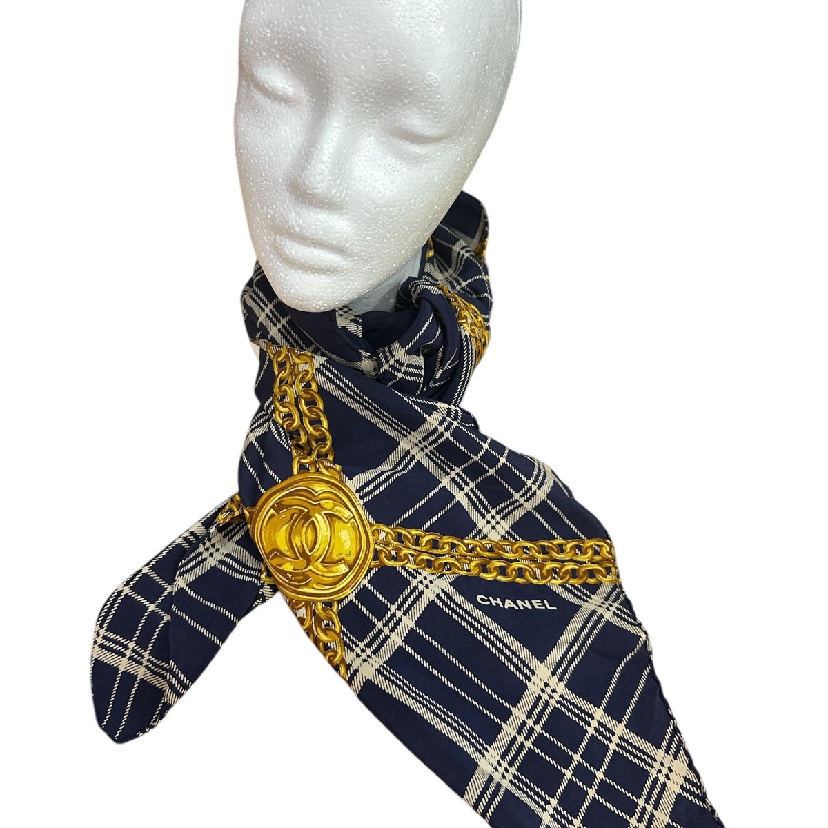 Chanel Navy Blue Scarf - Clairely Amazing