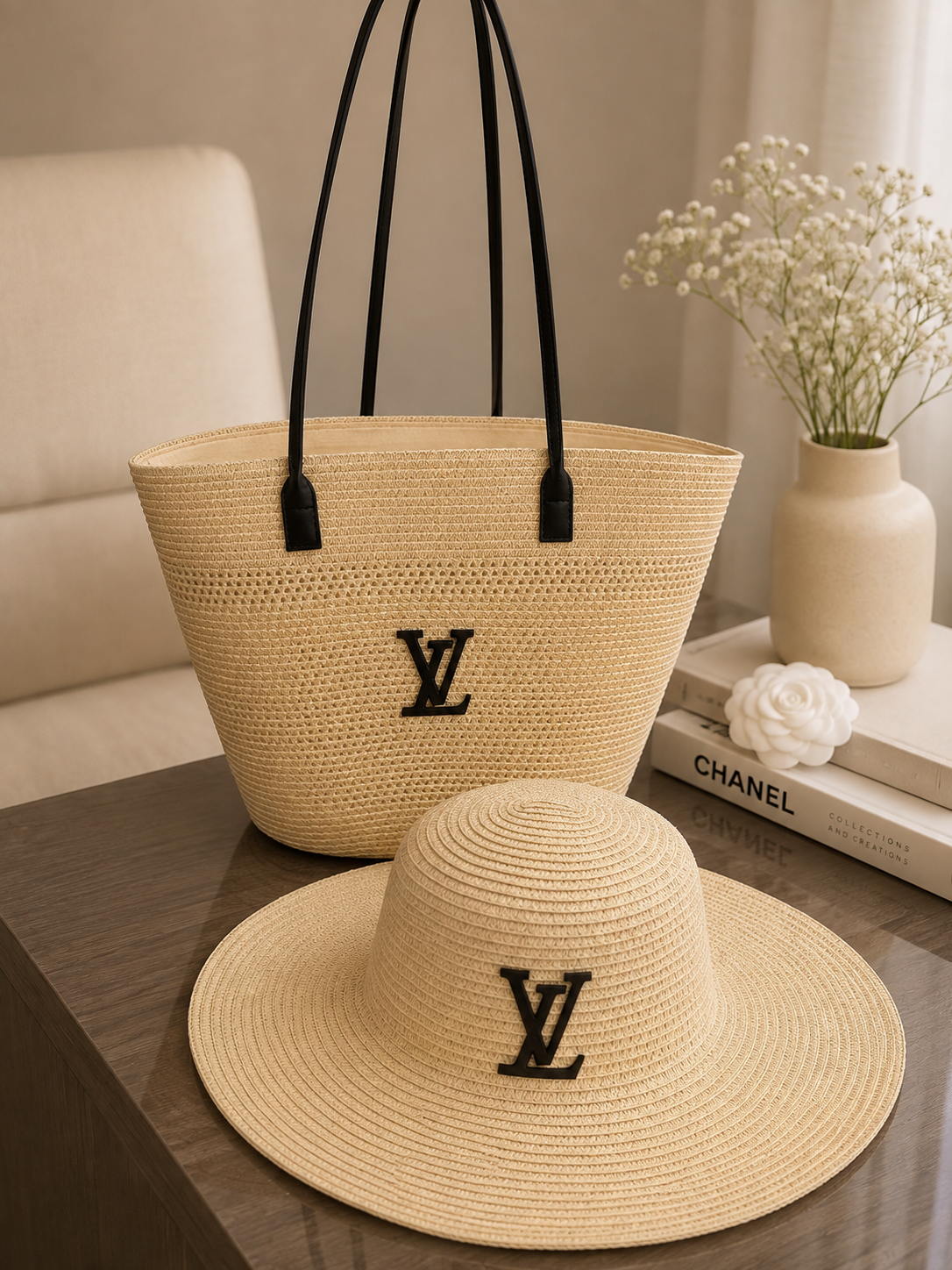Summer Woven Tote & Sun Hat Set | Resort Collection