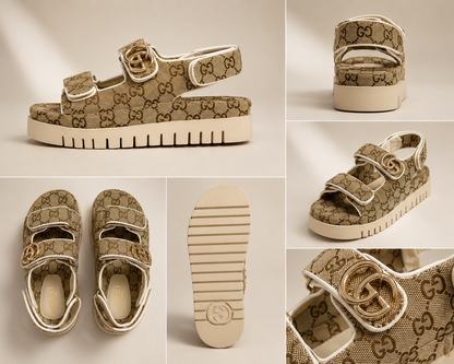 💎Premium Genuine Cowhide Leather Platform Sandals – High-End Fashion Edition