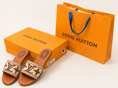 👑Raffia Fashion Slide Sandals with Box | Summer Resort Slides