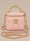 Chanel GWP Mini Vanity Bag with Pearl Handle – Quilted Crossbody (4 Colors)
