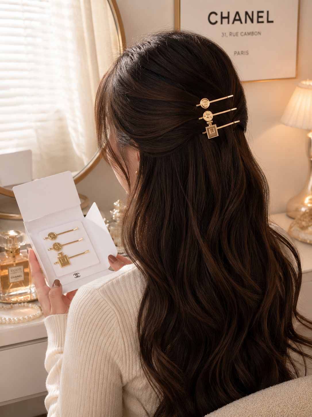 CHANEL Beauty VIP GWP Gold Hair Clip Set