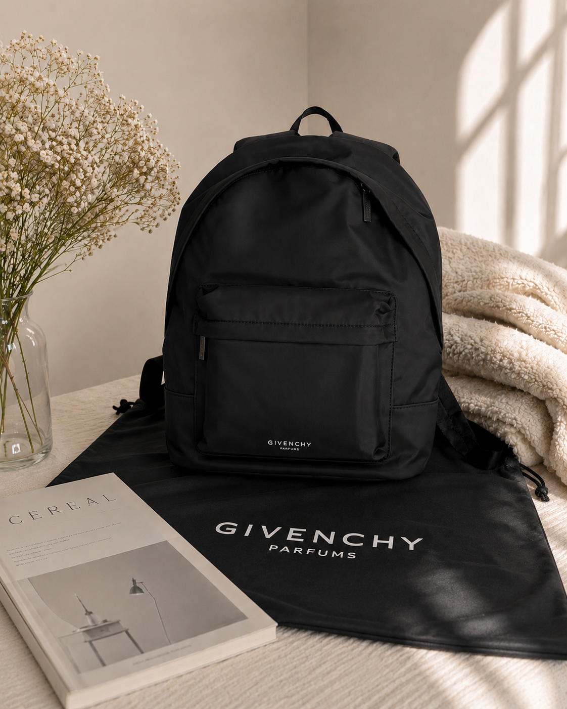Givenchy Parfums Black Nylon Backpack – GWP / VIP Promotional Item ✨