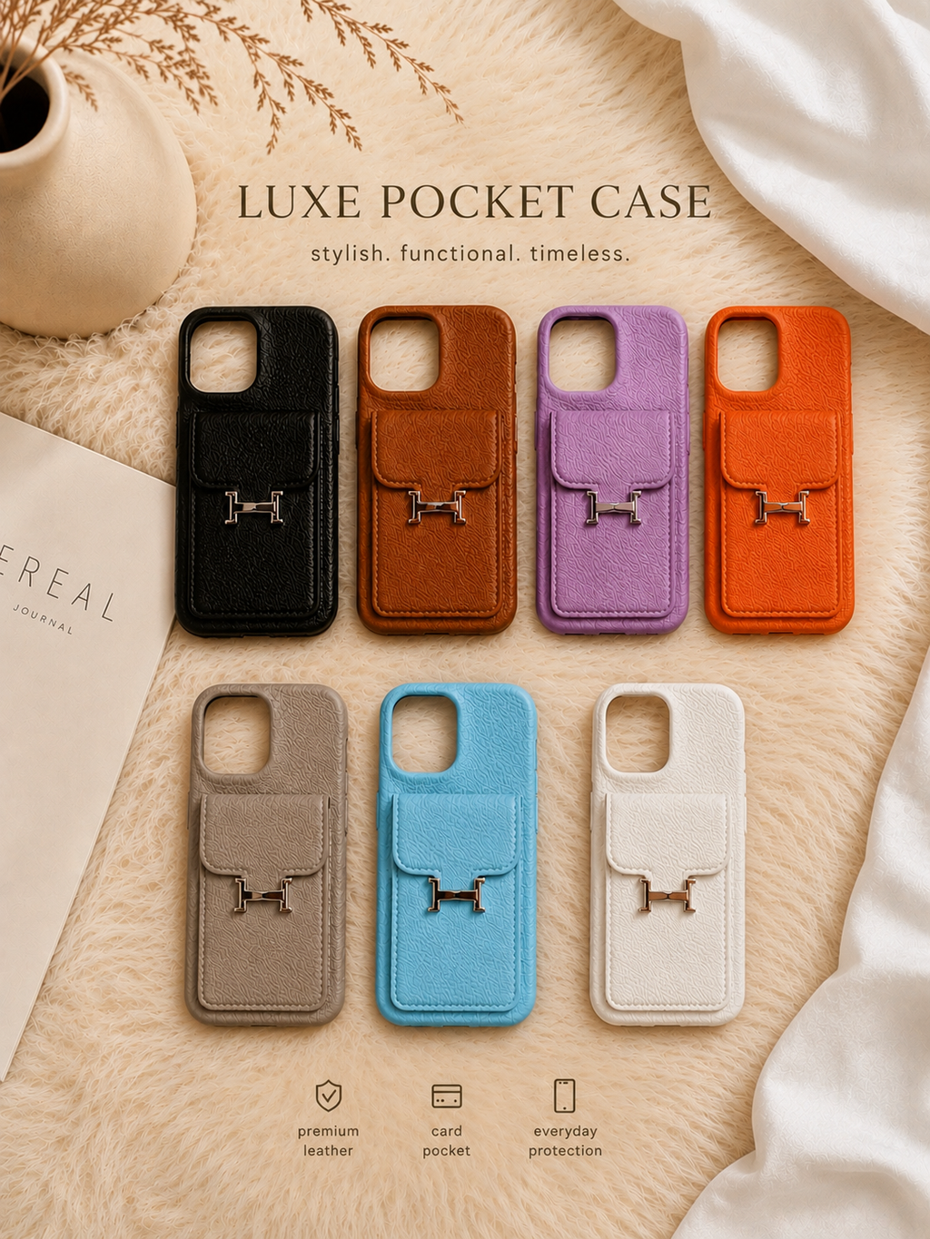 Luxe Pocket Leather Phone Case – iPhone 14 Pro